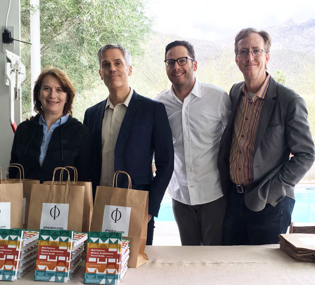 From left: Emilia Terragni publisher, Phaidon, Keith Fox CEO, Phaidon, Sam Lubell author Mid-Century Modern Architecture Travel Guide: West Coast USA, Darren Bradley, photographer Mid-Century Modern Architecture Travel Guide: West Coast USA