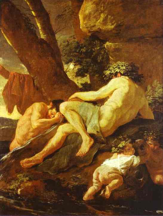 Midas Washing at the Source of the Pactolus (1624) by Nicolas Poussin 