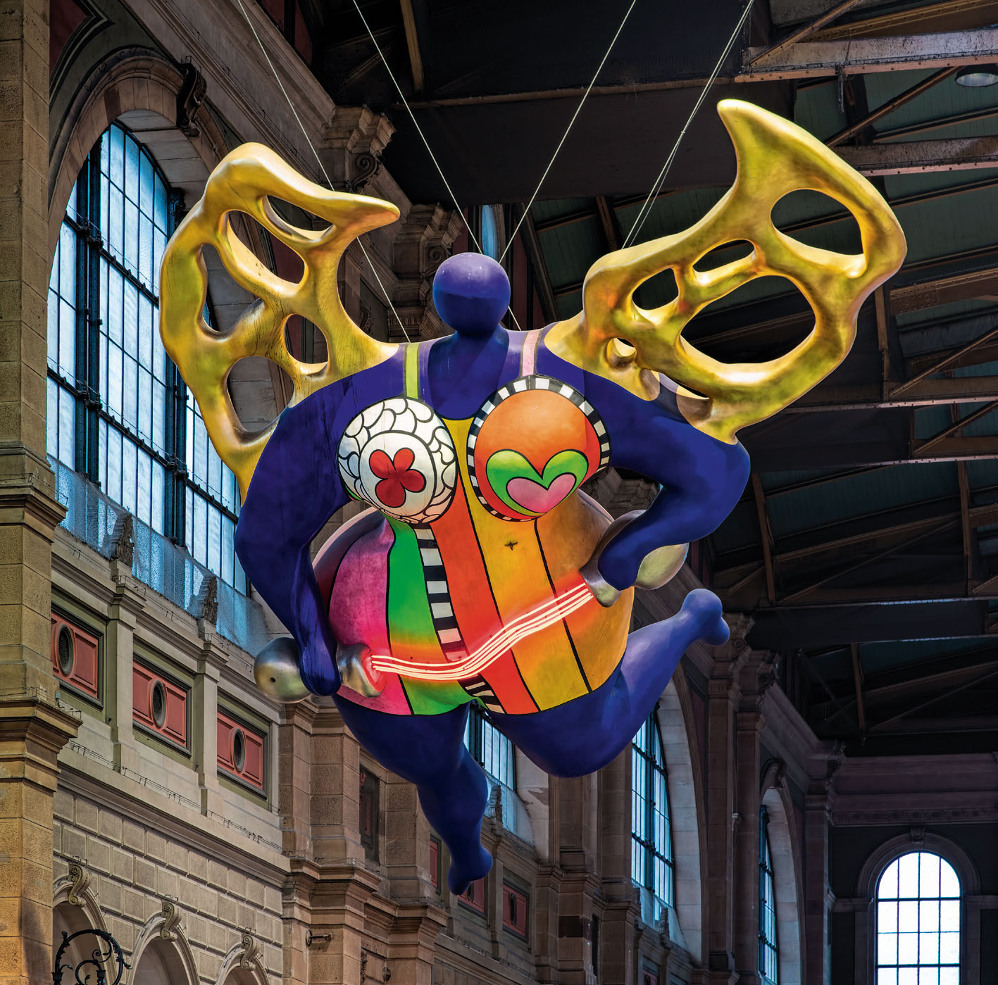 L’ange Protecteur (Guardian Angel) 1997, by Niki De Saint Phalle, Zurich Central Station, Switzerland