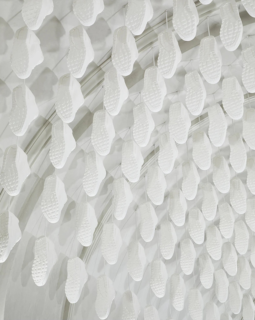 The Nike installation in the ceiling of Kith Paris