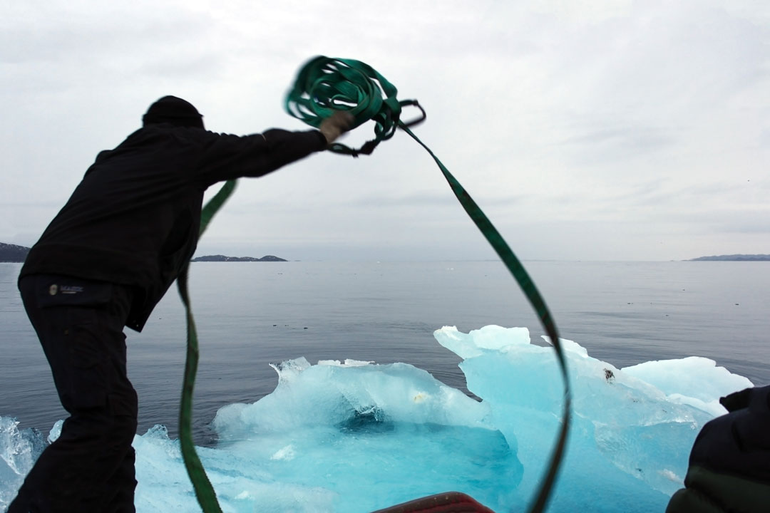 Eliasson's team harvesting the ice for Ice Watch