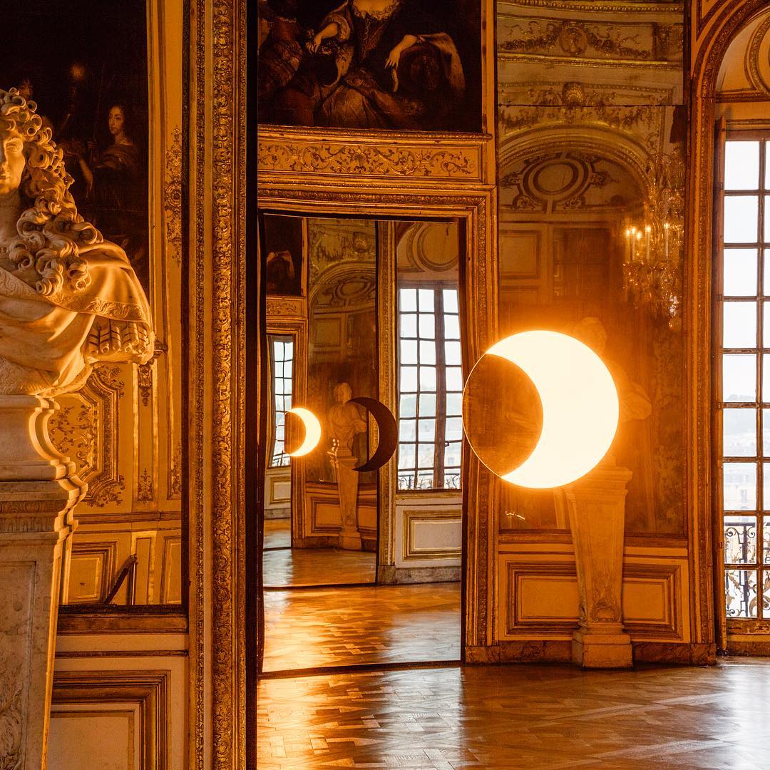 Deep mirror (yellow) with Deep mirror (black) by Olafur Eliasson. Image courtesy of Studio Olafur Eliasson's Instagram