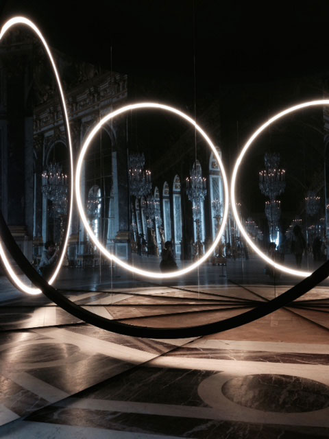 One of Olafur Eliasson's interior installations at Versailles.