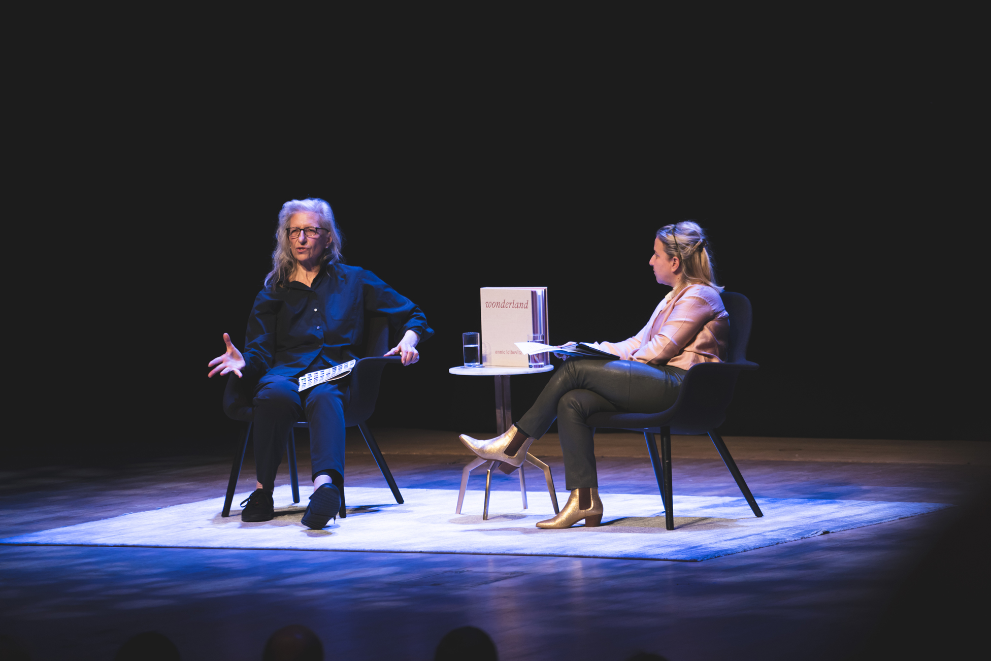 Annie Leibovitz onstage at the Barbican