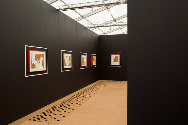 Pace's booth at the fair with Richard Tuttle's work. Image courtesy of Frieze