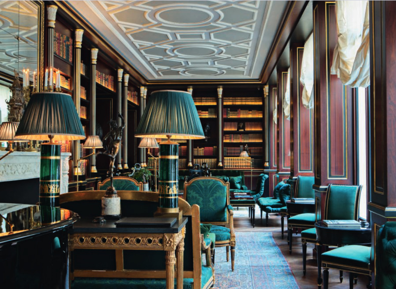 La Réserve Paris Hotel and SpaHotel, Library Paris, France 2015