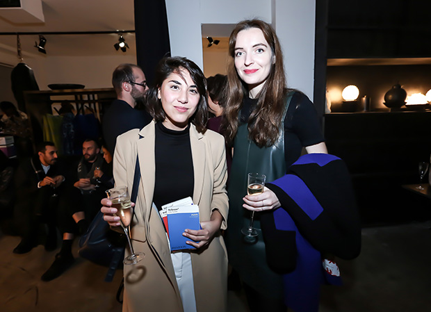 Alexia Tronel (right) from Atelier Bartavelle and guest, at the Wallpaper* City Guide party at SOME/THINGS studio and concept store in the 11e arrondissement of Paris. Photo by Camille Zerhat for tendaysinparis.com