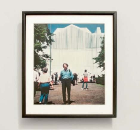 Paul Smith beside the wrapped Reichstag by Christo and Jeanne-Claude, from Paul Smith. Photograph of this photo by Matthew Donaldson