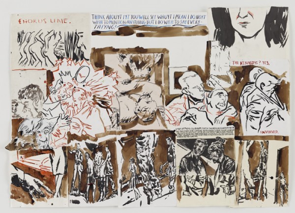 No title (Chorus line. Think…) (2013) by Raymond Pettibon