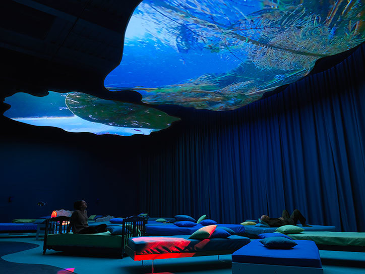Installation view of 4th Floor to Mildness by Pipilotti Rist. Image courtesy of The Store Studios