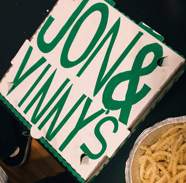 Jon & Vinny's pizza box