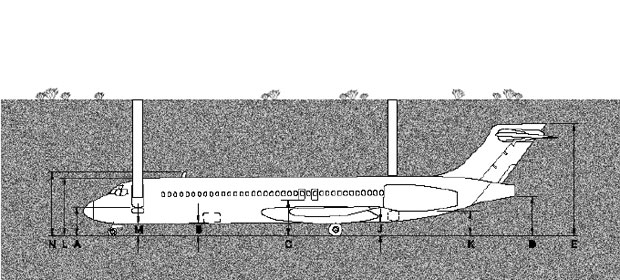 Christoph Büchel Terminal 2000-2012 (ongoing)Land art project in Mojave Desert, CAImage: TERMINAL, project Sketch (DC-9), 2000 © Christoph Büchel Courtesy the artist and Hauser & Wirth