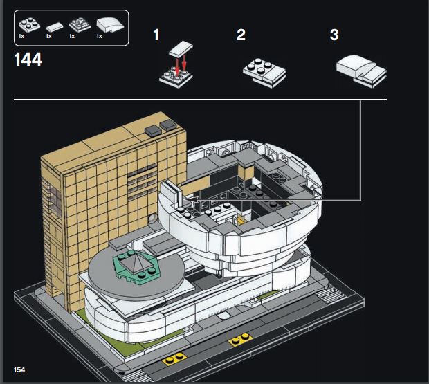 An instruction page from Lego's new Guggenheim set. Image courtesy of Lego.com