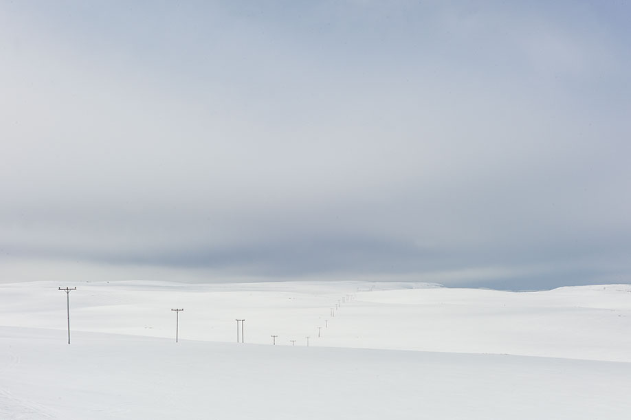 Power lines in snow, close to North Cape, Norway, Spring 2014. From Nordic: A Photographic Essay of Landscapes, Food and People