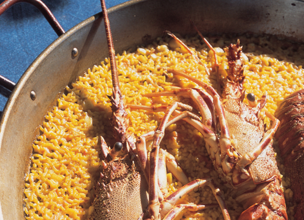 Paella rice with lobster