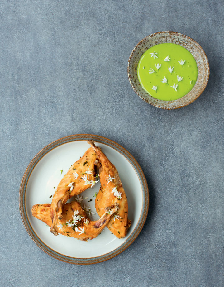 Deep-fried rabbit legs with wild garlic mayonnaise. From The Irish Cookbook