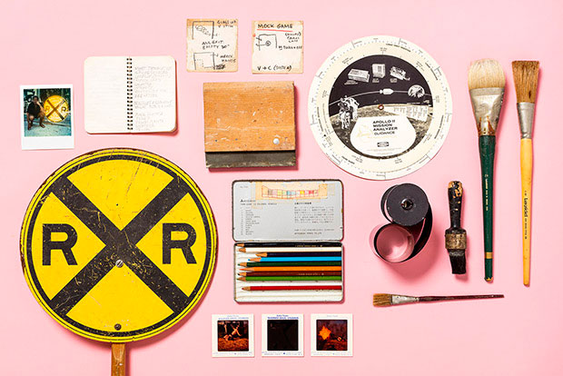 Materials from Robert Rauschenberg’s home and studio. Courtesy Robert Rauschenberg Foundation, New York. Photography: Nicholas Calcott. Image courtesy of Frieze New York
