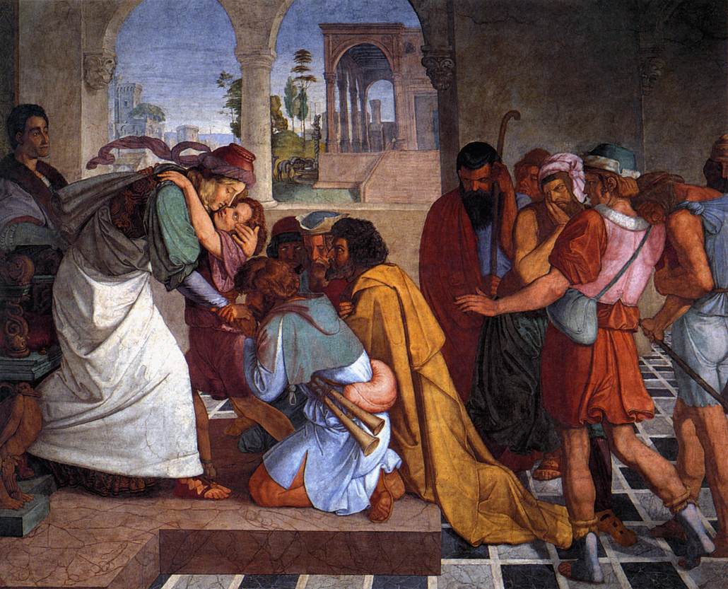 Recognition of Joseph by his Brothers (1816-17) by Peter von Cornelius. As reproduced in Art in Time