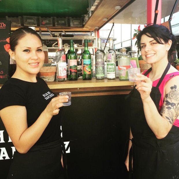 Ex-Noma pastry chef Rosio Sanchez (right) at her Copenhagen taco stand, Hija de Sanchez