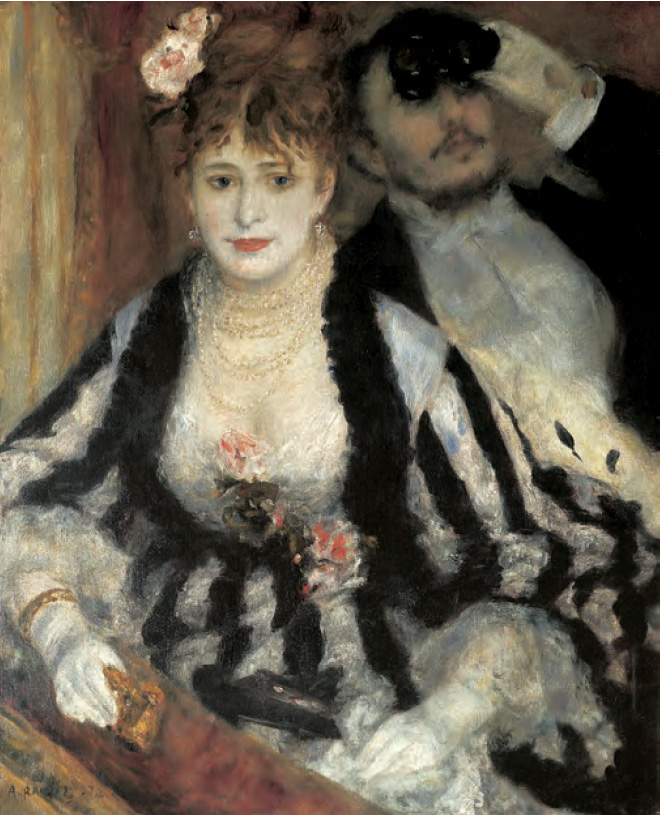 La Loge (1874) by Auguste Renoir, as reproduced in The Art Museum