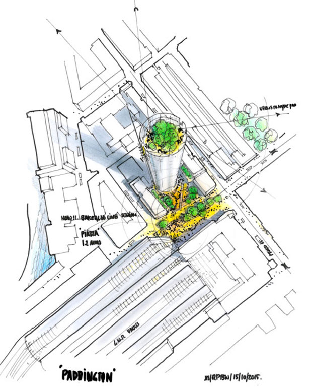 Mixed use tower, Paddington - Renzo Piano Building Workshop