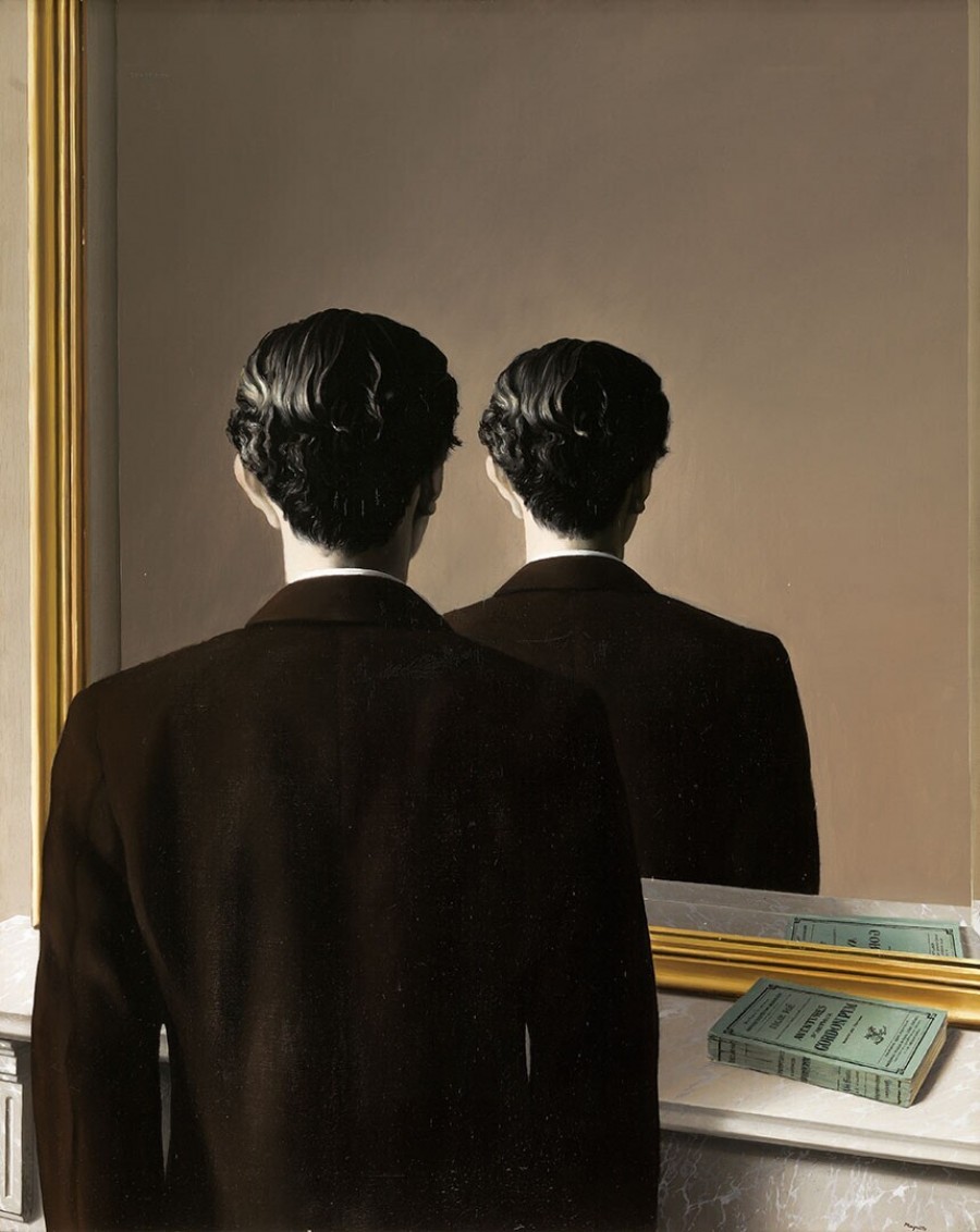 Reproduction Forbidden (1937) by René Magritte, as reproduced in Reading Art