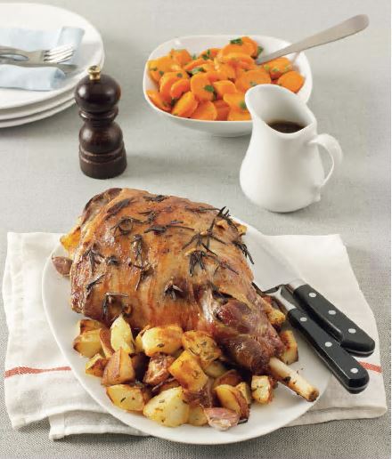 Roast lamb and rosemary potatoes