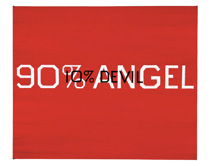 90% Angel, 10% Devil (1982) by Ed Ruscha