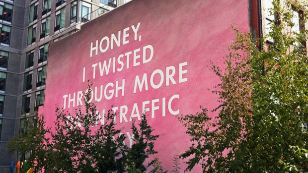 Honey, I Twisted Through More Damn Traffic (2014) by Ed Ruscha