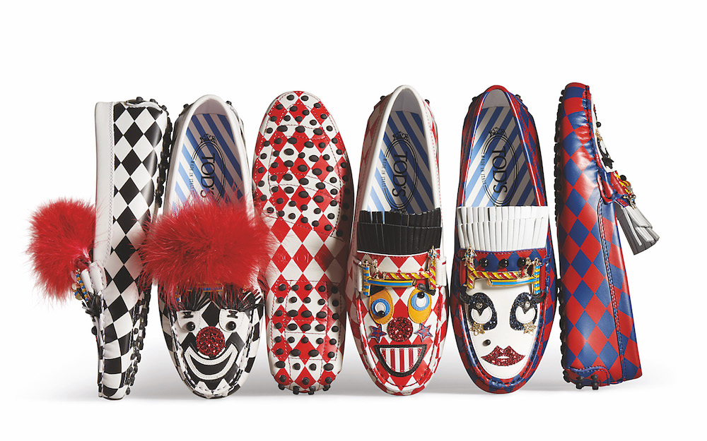 Gommino loafers reworked as part of Anna Dello Russo's circus-themed capsule collection for Tod's. All images courtesy of Tod's