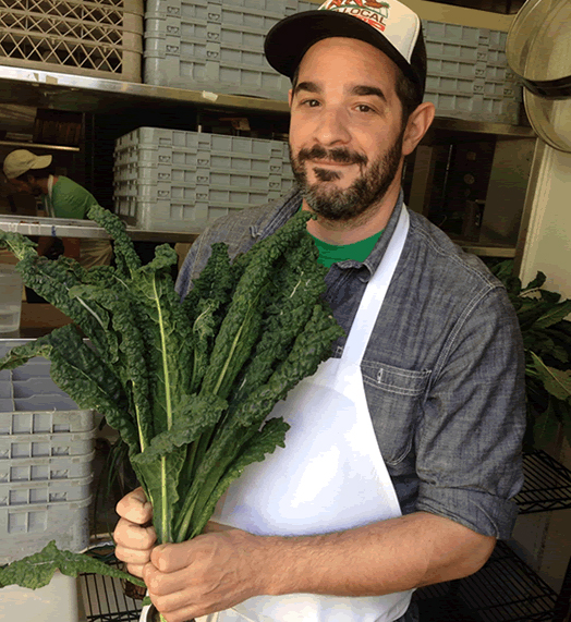 On Vegetables chef and author Jeremy Fox - in a baseball cap