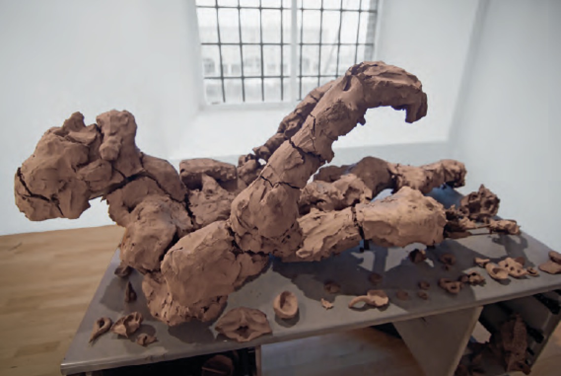 UNDERGOD, 2016 Found object armatures and unfired clay Variable dimensions Installation views, ‘Liverpool Biennial’, UK - Sahej Rahal, Courtesy the artist and Chatterjee & Lal