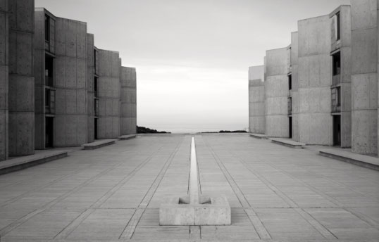 Salk Institute, California, USA, 1965, by Louis I Kahn as featured in Atlas of Brutalist Architecture