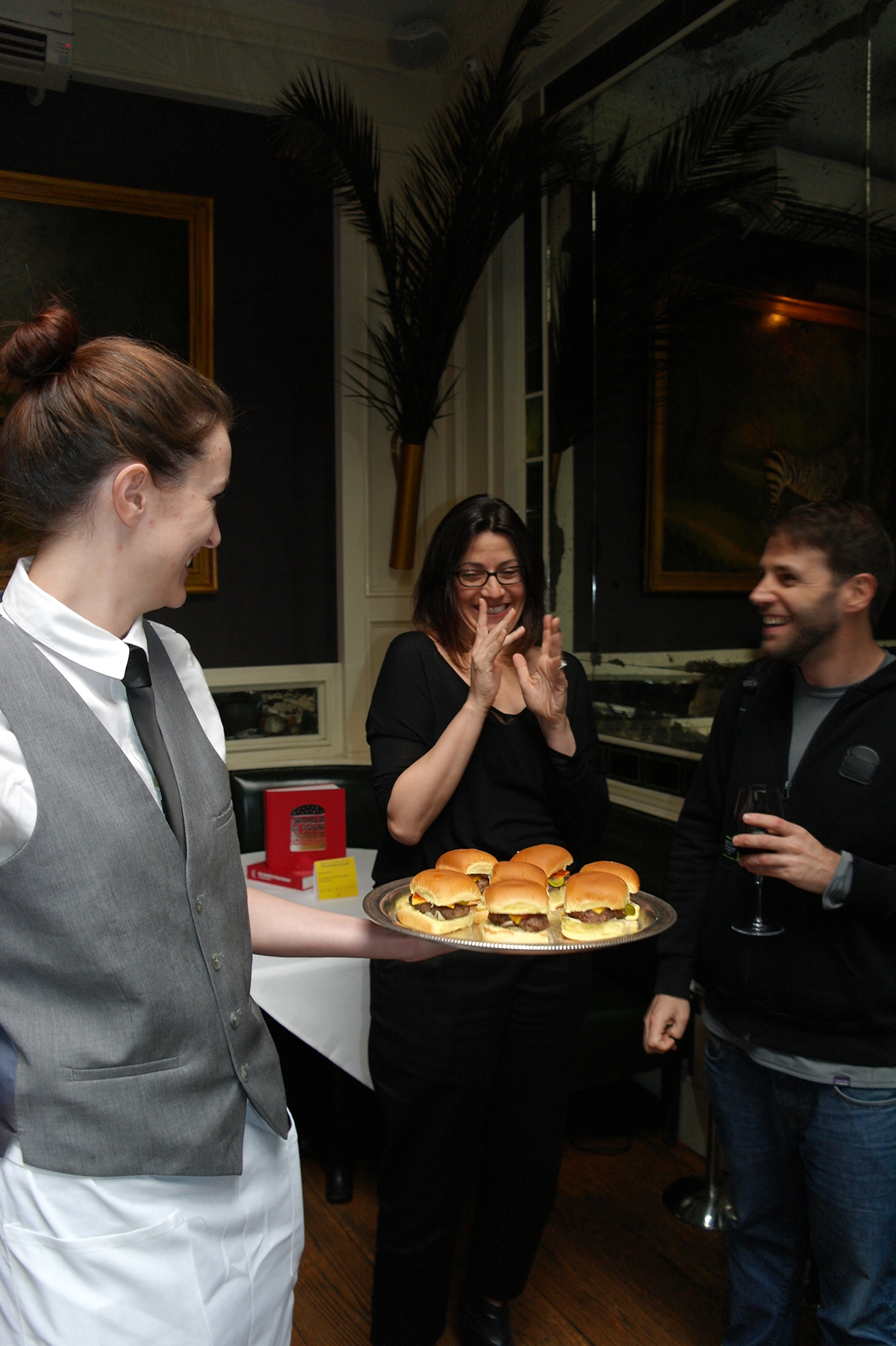 Guests enjoy the food at The World is Your Burger's launch