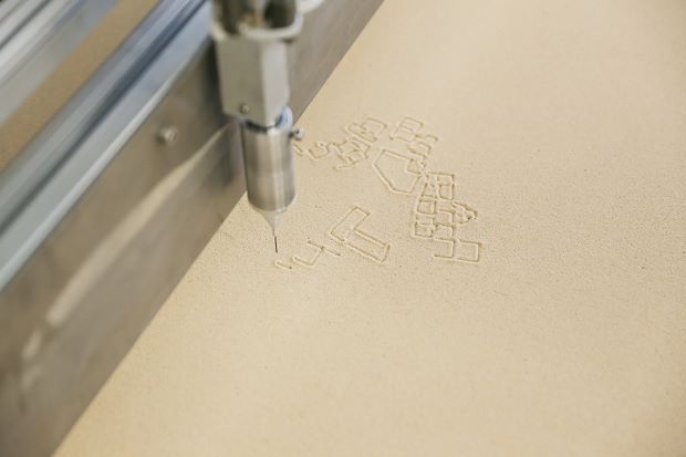 The sand printer at the Israel Pavilion