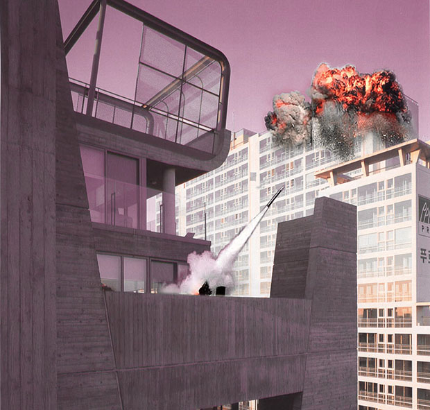 Moon Hoon's original rendering featured a rocket launcher (presumably the neighbours' appeal was upheld