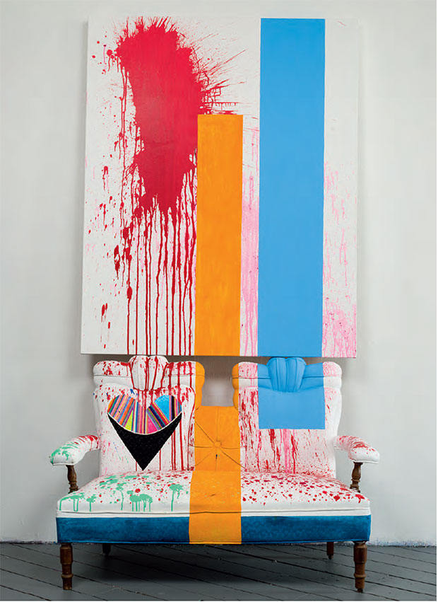 Sarah Cain - love seat 2015 courtesy Honor Fraser, Los Angeles, Galerie Lelong, New York, Anthony Meier Fine Arts, San Francisco
