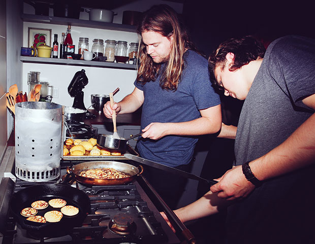 Magnus Nilsson and Joel Aronsson at work in the kitchen. Photograph by Michelle Heimerman