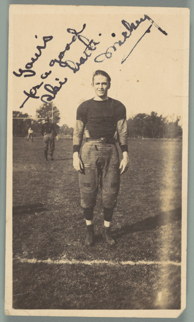 [School Friend of Walker Evans on Football Field, Loomis Institute, Windsor, Connecticut], 1920–21