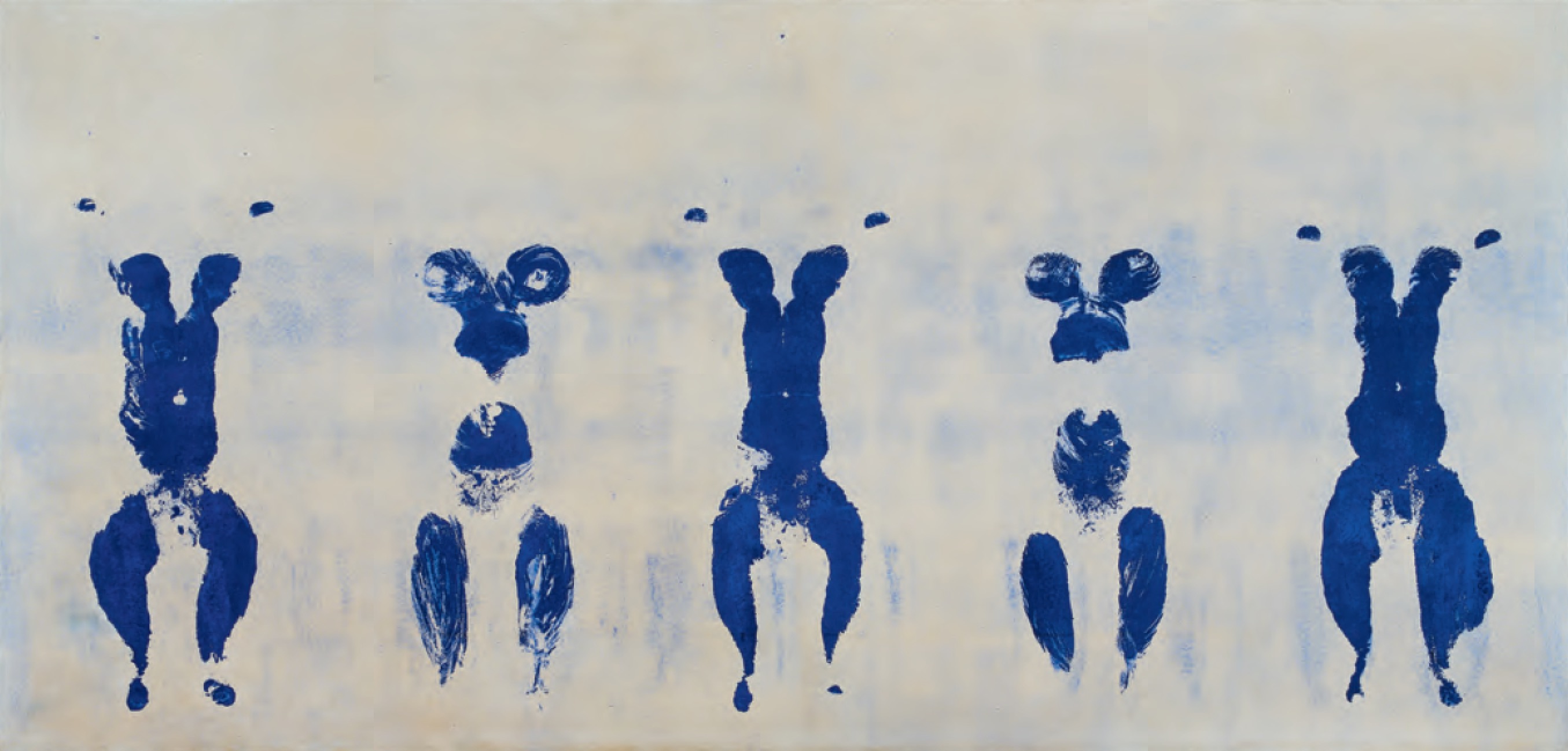 Yves Klein (1928–62) Untitled Anthropometry (ant 100) 1960, dry pigment and synthetic resin on paper mounted on canvas 144.8 x 299.5 cm (57 x 118 in), Hirshhorn Museum and Sculpture Garden, Smithsoniam Institution, Washington, DC