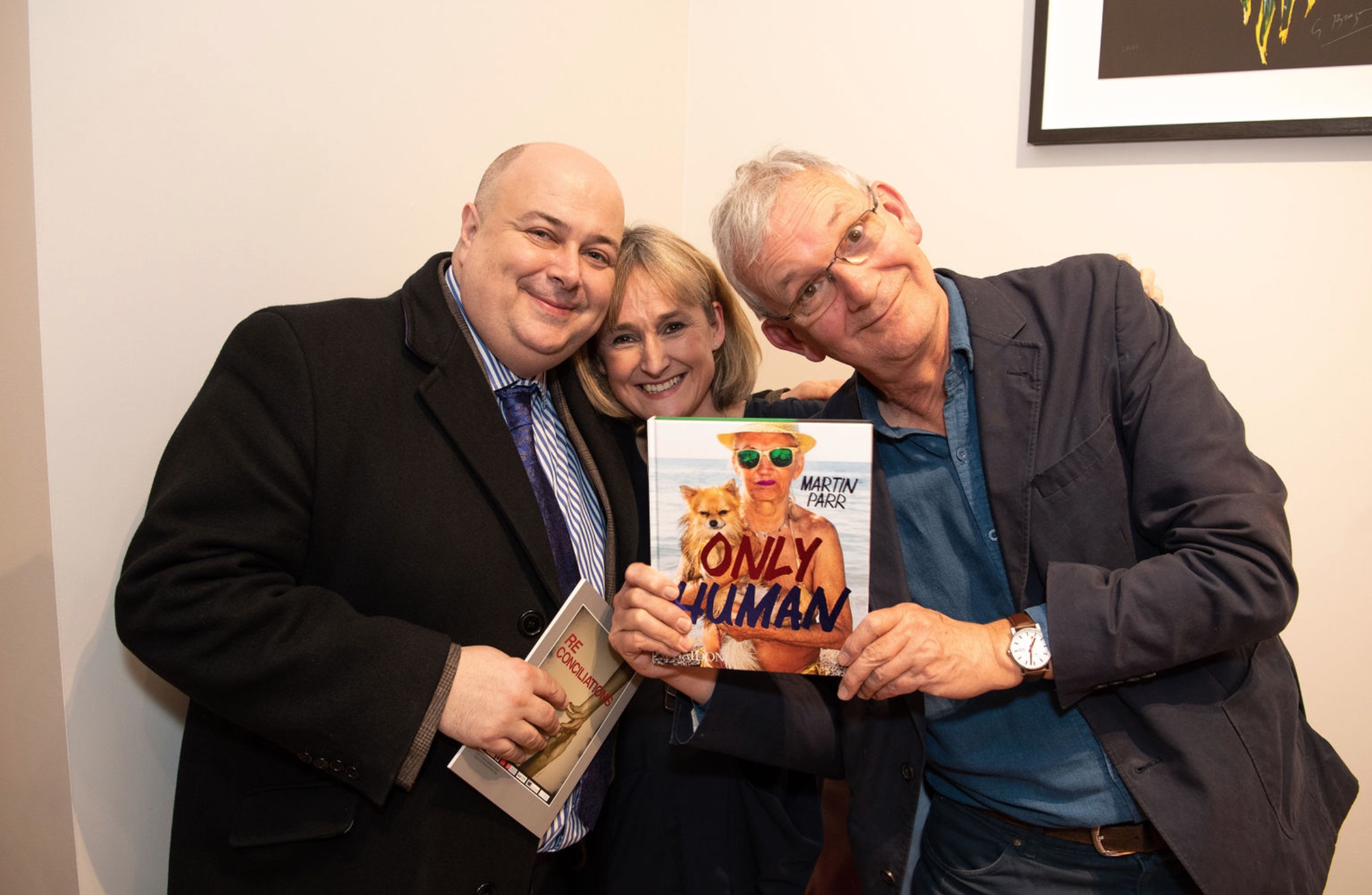 National Portrait Gallery curator Phillip Prodger, Phaidon Commissioning Editor Victoria Clarke and Martin Parr Photograph by James Mason