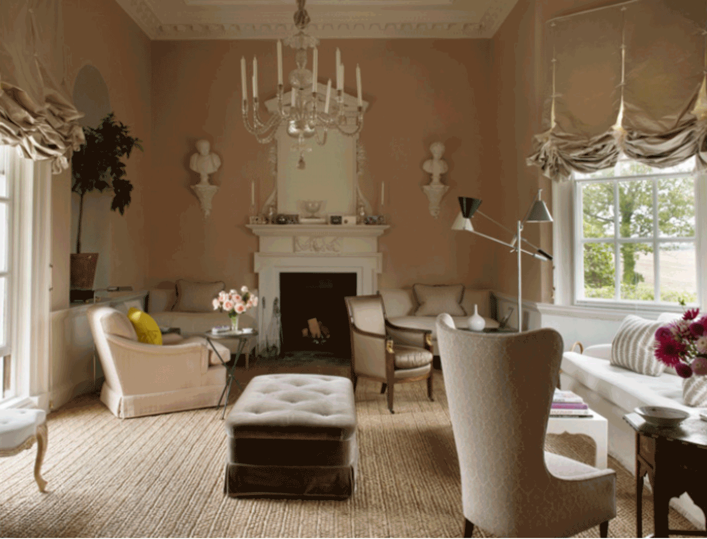 The Temple, Veere Grenney, drawing room, Stoke-by-Nayland, Suffolk, UK completed 1985
