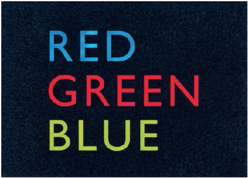 John Wood and Paul Harrison, Red / Green / Blue, 2013