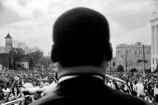 Dr. Martin Luther King, Jr. speaking to 25,000 civil rights marchers in Montgomery, 1965 - Stephen Somerstein