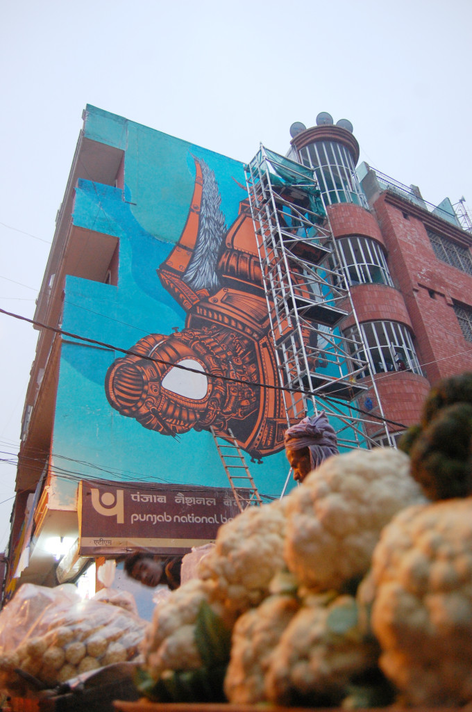 St.Art Delhi mural, by Yantr, 2014