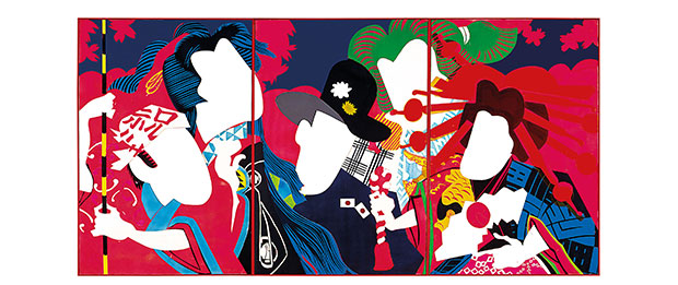 Ushio Shinohara Doll Festival 1966 Fluorescent paint, oil, plastic board on plywood Hyogo Prefectural Museum of Art (Yamamura Collection) © Ushio and Noriko Shinohara