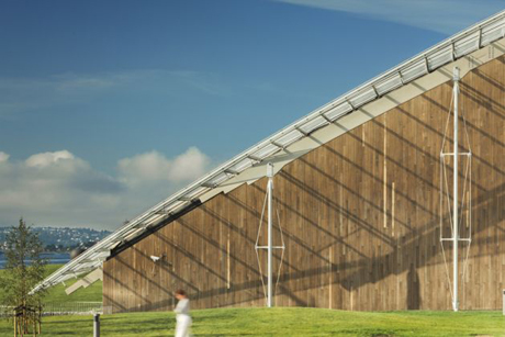 The museum's aspen cladding