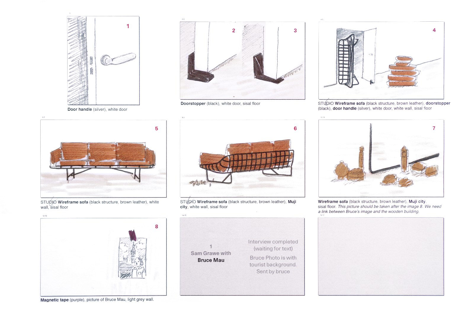 Industrial Facility's preparatory, storyboard-style sketches