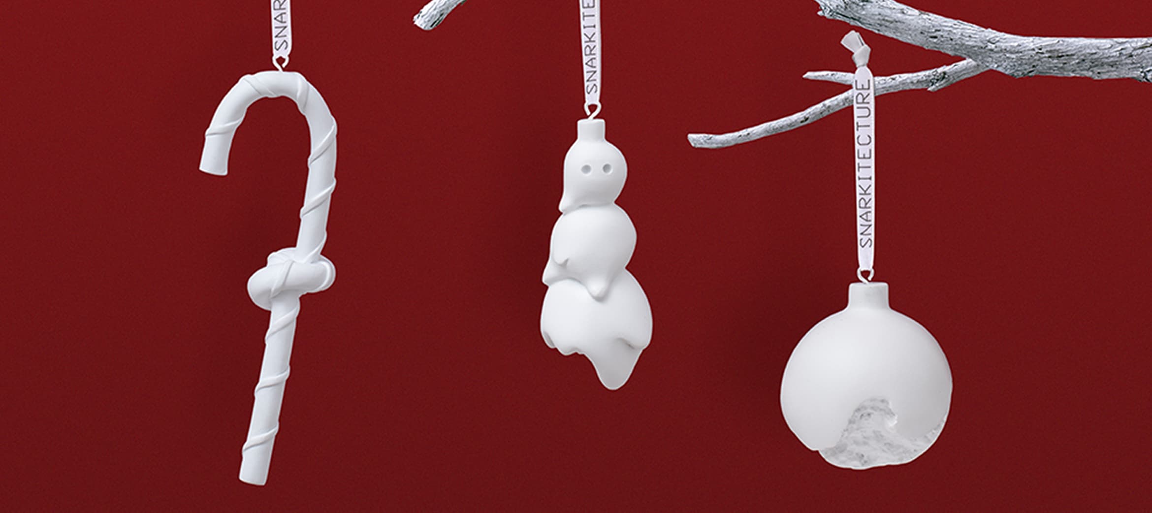 Snarkitecture's new range of tree ornaments for Seletti. Image courtesy of Seletti