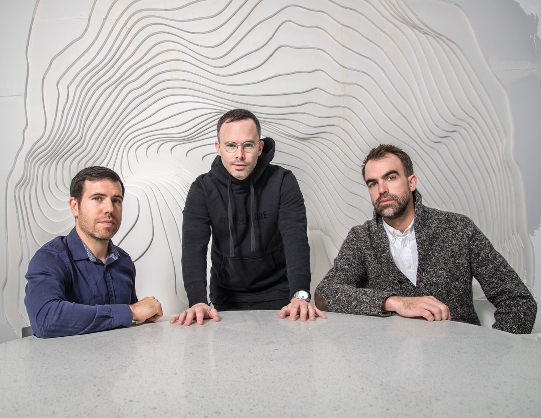 From left: Snarkitecture's Ben Porto, Daniel Arsham and Alex Mustonen